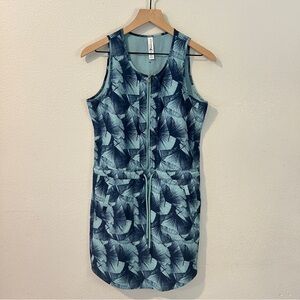 Kyodan‎ Blue Printed Drawstring Waist Sleeveless Activewear Dress Performance S